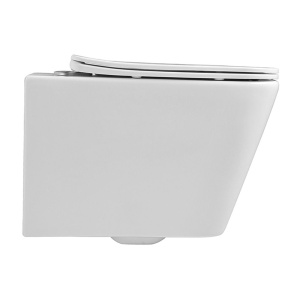 Set vas wc rimless suspendat, dreptunghiular, capac softclose inclus, alb lucios, Foglia Safari - Img 3