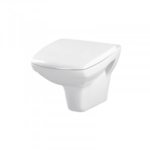 Set vas wc suspendat Cersanit 550 Carina Cleanon cu capac duroplast