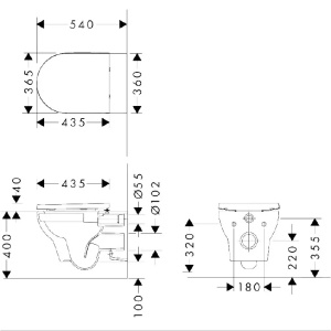Set vas WC suspendat Hansgrohe GladeLake S Rimless AquaChannel Flush cu softclose alb lucios - Img 4