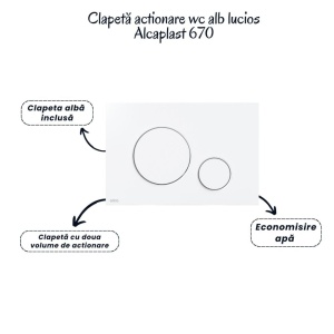 Set vas wc suspendat rimless cu capac soft close Foglia Alice, rezervor incastrat si clapeta alb lucios Alcaplast - Img 5