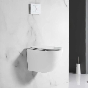 Set vas wc vortex suspendat, Rotund, Foglia Oslo si capac softclose alb - Img 2