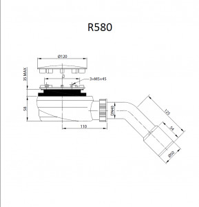 Sifon cadita de dus Ø90 mm Radaway-Wirquin R580, capac cromat - Img 2