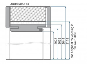 Toc usa interior Classen Standard reglabil 75-95 mm, pervaze incluse, Primo, nuc - Img 5