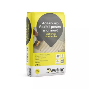 Adeziv flexibil marmura Weber Marmoplus, alb, 25 kg