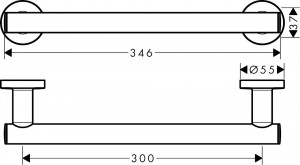 Bara sustinere Hansgrohe Logis Universal, 34.5 cm, crom - Img 2