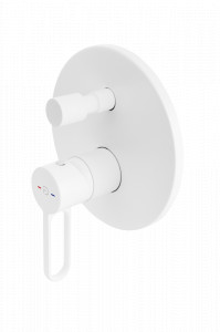 Baterie cada-dus incastrata FDESIGN Zaffiro cu corp ingropat, alb mat - Img 1