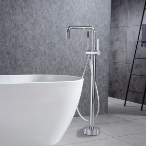 Baterie cada freestanding Foglia Gobi crom lucios, pipa pivotanta 360 de grade - Img 4