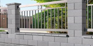 Boltar din beton pentru gard Semmelrock Rivago 40x20x16 cm, gri - Img 3