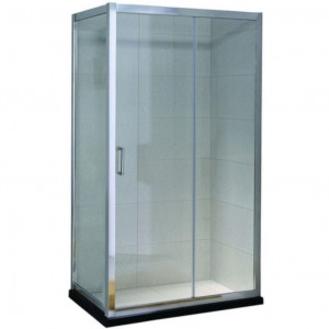 Cabina dus dreptunghiulara Belform Clear, usa culisanta, 110x70 cm, crom