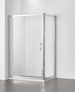 Cabina dus dreptunghiulara crom Belform Clear cu usa glisanta 100x80 cm