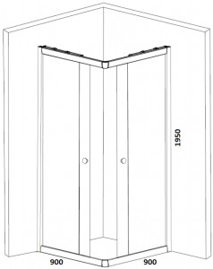 Cabina dus patrata Belform Clear, usa culisanta, 90x90 cm, crom - Img 2