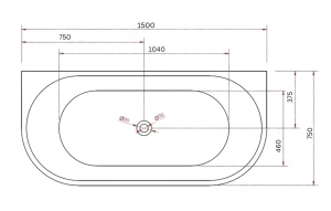 Cada baie freestanding, lipita de perete, 150 x 75 cm, Foglia Mara - Img 7