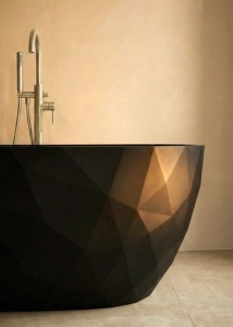 Cada baie freestanding Olivy Elaya, acril, 170x75 cm, negru mat - Img 6