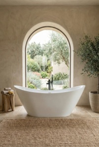 Cada baie freestanding Vela, acril, 170x75 cm, alb lucios - Img 1