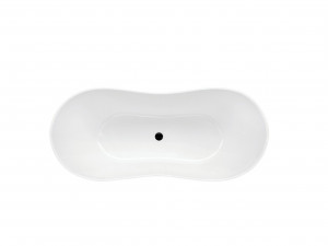 Cada freestanding compozit Besco Viya alb-negru 160x70 cm - Img 4