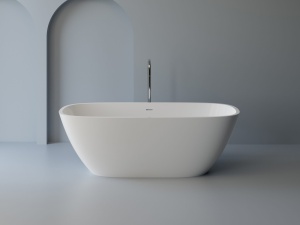 Cada freestanding dreptunghiulara, compozit alb mat, interior lucios, 150x73.6x50.7 cm, Foglia Aura