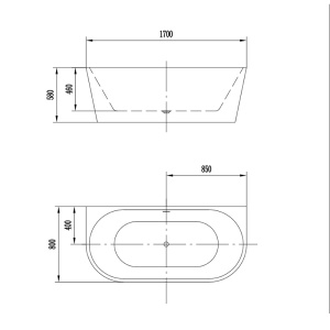 Cada freestanding Florida Beatrice 170, semi-ovala, cu instalatie completa, alb - Img 3