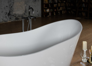 Cada freestanding Miraggio Florida compozit 180x75 cm alb lucios - Img 4