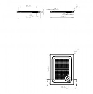 Cadita dus dreptunghiulara acril Belform Cubo slim 90x70x3 cm - Img 2