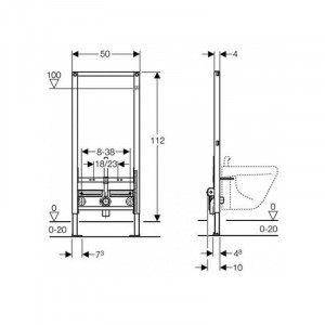 Cadru bideu Geberit DuoFix inaltime 112 cm - Img 2
