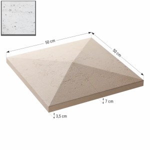 Capac stalp gard Star Stone Roma, 55x55x8 cm, silver - Img 3