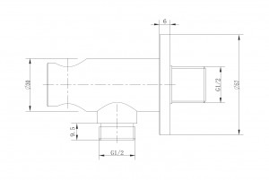 Cot conector dus pentru baterie incastrata FDESIGN Inula, cu suport dus, crom - Img 2