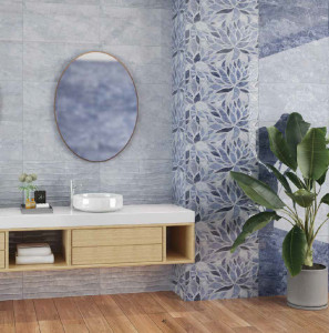 Decor Kai Delice Flora 30x60 cm, light blue - Img 2