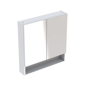 DULAP CU OGLINDA 80 CM SELNOVA SQUARE CU DOUA USI, ALB - Img 5