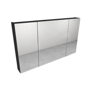 Dulap suspendat cu oglinda Kolpasan Naomi, 3 usi, 100 cm, dark concrete