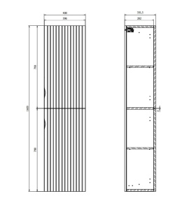 Dulap suspendat tip coloana Cersanit Tirso Fiord mat, 160 cm - Img 2