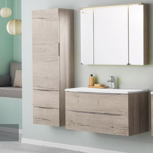 Dulap tip coloana Kolpasan Tara, 1 usa si 2 sertare, 45x150 cm, craft wood