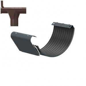Element imbinare jgheab pentru sistem pluvial Metigla, metalic, D 125 mm, maro (RAL 8017)
