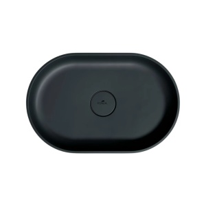 Lavoar compozit cu montare pe blat, Foglia Evo 60x40 cm, negru mat - Img 2
