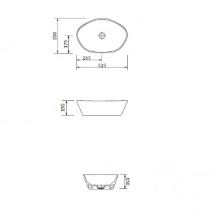 Lavoar pe blat Cersanit City oval 52x35xH15 cm alb lucios - Img 2
