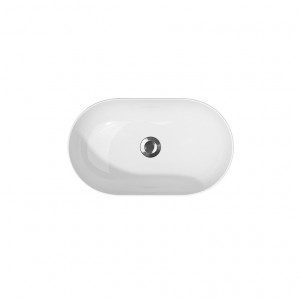Lavoar pe blat Cersanit Inverto, oval, 60x35x11 cm, alb - Img 2