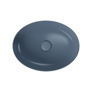 Lavoar pe blat Cersanit LARGA oval 50x38 cm, albastru mat - Img 3