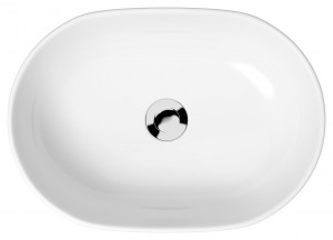 Lavoar pe blat Cersanit Moduo, oval, 50x35.5x15 cm, alb - Img 2