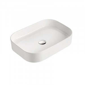 Lavoar pe blat Fluminia Capri-55, dreptunghiular, 55x38.5x11 cm, alb