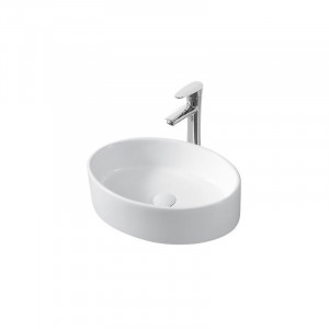 Lavoar pe blat Fluminia Hera, oval, 50x35.5x14.5 cm, alb