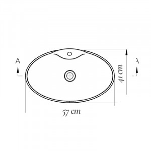 Lavoar pe blat Fluminia Tamisa 57x41x14.5cm - Img 2