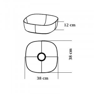 Lavoar pe blat Kolpasan Alexis, Lux 380, patrat, 38x38x12 cm - Img 3