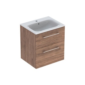 MOBILIER 60 CM SELNOVA SQUARE CU LAVOAR, DOUA SERTARE,NUC AMERICAN HICKORY - Img 5