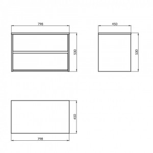 Mobilier cu blat pentru lavoar Cersanit Crea 80 cm, gri mat - Img 5
