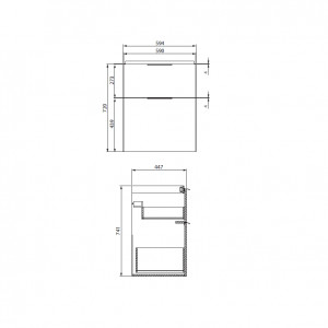 Mobilier suspendat Cersanit City pentru lavoar 60 cm, alb - Img 2
