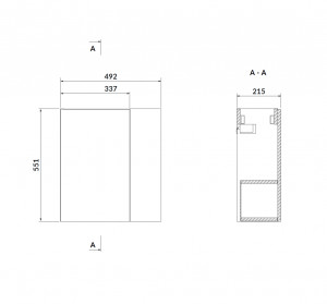 Mobilier suspendat Cersanit Larga pentru lavoar 50x22 cm, albastru - Img 3