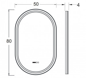 Oglinda cu iluminare LED 3 culori Belform Fortuna rama aurie 50xH80 cm - Img 3