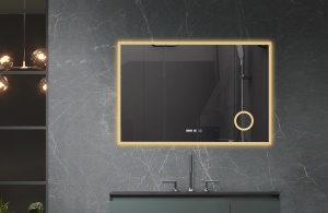 Oglinda cu iluminare LED Belform Atlantis, buton touch, ceas, lupa si functie dezaburire 120xH80 cm - Img 3