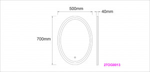 Oglinda cu iluminare LED Belform Fortuna, buton touch, 50xH70 cm - Img 2