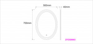 Oglinda cu iluminare LED Belform Infinity rama neagra, buton touch, ceas si functie dezaburire 50xH70 cm - Img 3