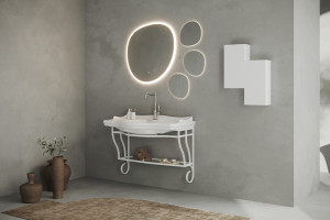 Oglinda cu iluminare LED Savini Due SPR211, buton touch, 82x72 cm - Img 2